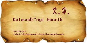 Kelecsényi Henrik névjegykártya